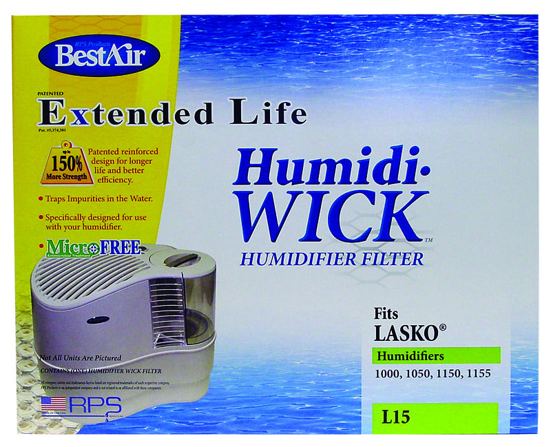 RPS PRODUCTS INC, Best Air Humidifier Wick for Lasko Natural Cascade Models 14-3/4 W x 1-3/4 H x 12-1/8 D in.