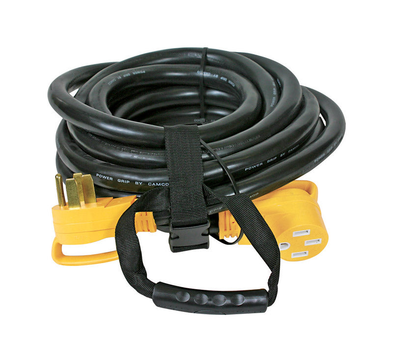 CAMCO MFG LLC, Camco Power Grip Outdoor 30 ft. L Black Extension Cord 6/3 + 8/1 STW