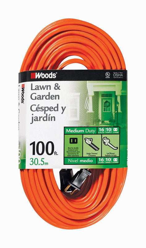 SOUTHWIRE COMPANY LLC, Woods Outdoor 100 ft. L Orange Extension Cord 16/2